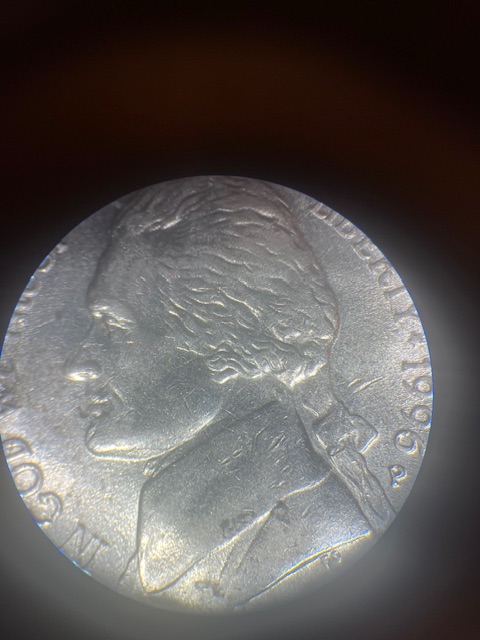 Jefferson-Nickels-1996-P-With-Metal-Accumulation--Near-The-Mouth-&-We